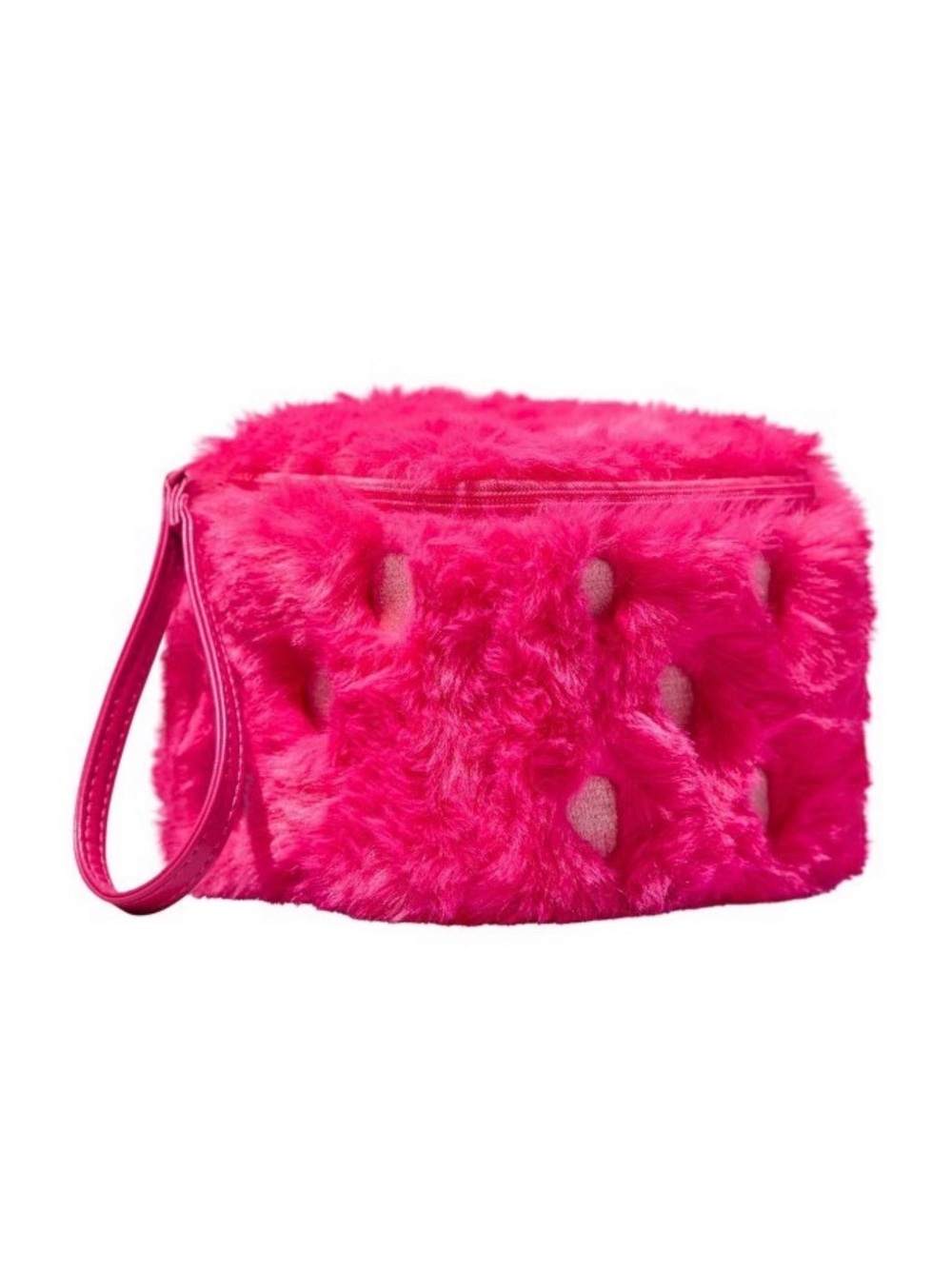 Benefit Cosmetics Rollin’ with Benetint Faux Fur Makeup Bag Wristlet – Empty